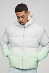 Blouson matelassé décontracté pour homme, coupe droite, coupe-vent, style urbain, avec empiècements dégradés, rembourrage en polyester - Product Image 3