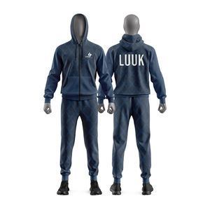 Conjunto de chándal con capucha y cremallera sublimado personalizado para equipos deportivos con logotipo personalizado y diseño de estampado completo. - Product Image 4