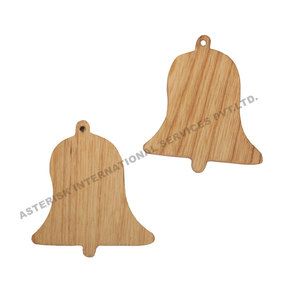 Cloche de Noël en bois à finition super lisse, décor uni pour la fabrication de cartes, décorations uniques ou cloches d'étiquettes cadeaux - Product Image 2