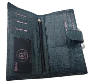 WRIZA Portefeuille en cuir à motif d'alligator avec fermeture à boucle, design élégant pour un usage quotidien - Product Image 2