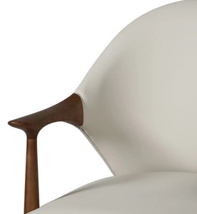 Modern Solid Wood <b>Dining</b> <b>Chair</b> Upholstered Faux Leather Seat Back Midcentury Design for Home <b>Dining</b> Use - Product Image 5