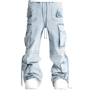 Jeans Vintage de Moda Urbana, Lavados, Holgados y Extra Grandes para Hombre, Venta al Por Mayor, Jeans Desgastados para Hombre - Product Image 1