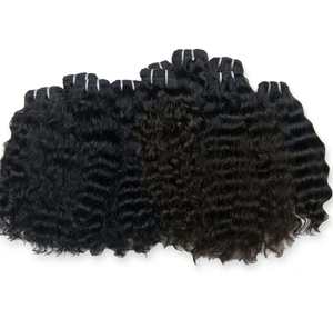 Blonde Curly Human Hair Bulk Dyed Kinky Coily Texture Extensions Full Ends for <b>Braiding</b> Crochet <b>Wig</b> 100g - Product Image 3