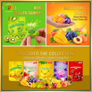 Vente en gros OEM à guichet unique, bonbons 3D en vrac, prix direct |   Bonbons gélifiés assortis à la peau de raisin/pêche/litchi pour les distributeurs - Product Image 1