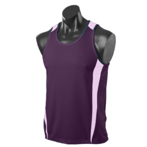 <b>Men's</b> Navy Blue Sleeveless Tank Top Moisture Wicking Polyester Regular Fit All Seasons Solid Color Sport <b>Vest</b> - Product Image 4