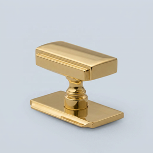 Modern <b>Brass</b> Rectangle Cabinet Back-Plate <b>Knob</b> Furniture Handle Durable Gold Finished Eco-Friendly Kitchen Dresser Wardrobe Home - Product Image 1