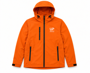 Veste Softshell à Capuche Orange Personnalisée Imperméable Coupe-Vent Doublée Polaire pour Randonnée et Travail en Extérieur Manteau de Sécurité OEM - Product Image 2