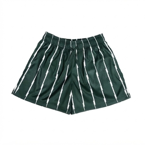 Pantalones Cortos Deportivos para Hombre, Degradado Azul y Blanco, Cintura Media, Cordón Ajustable, Secado Rápido, con Número 3 en la Parte Delantera, Poliéster Satinado - Product Image 2