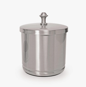 Wholesale Brushed <b>Silver</b> Stainless Steel Lidded Canister Modern Bathroom Vanity Jewelry Storage Container Cylinder Eco-Friendly - Product Image 1