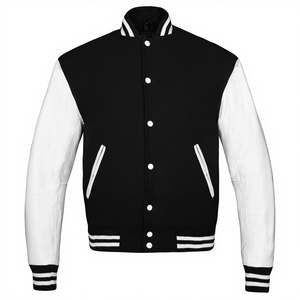 Veste de sport pour homme en cuir et toile écologique, personnalisable, de haute qualité, avec fermeture éclair, imperméable et respirante, pour l'hiver - Product Image 2