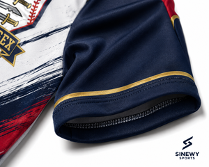 Maillot de baseball pour homme SINEWY SPORTS, impression numérique personnalisée, broderie, 100% polyester, évacuation de l'humidité, taille courte, grandes tailles adultes - Product Image 5
