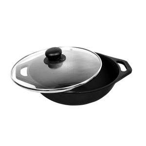 Wok Kadai de hierro fundido antiadherente de 12 pulgadas de alta calidad para el hogar, Hotel, utensilios de cocina calientes, Base pesada, para servir de cocina, inducción de fondo plano - Product Image 2