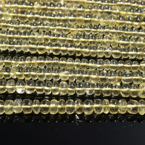 Lemon Quartz Lisse Rondelle Perles 6mm Quartz Rondelle Perles Jaune Quartz Plain Beads - Product Image 5