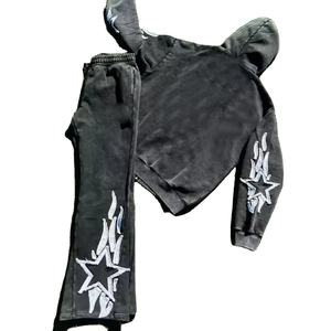 Fabricantes de Chándales Deportivos con Cierre y Lavado Ácido para Hombre, Chándales Holgados Extra Grandes para Hombre, Ropa Deportiva Lisa con Cierre y Hombros Caídos para Hombre - Product Image 2