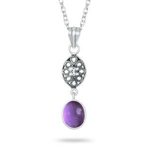 Pendentif en améthyste violette naturelle, bijoux en argent sterling 925 de haute qualité, vente en gros de pendentifs en argent, fabricant - Product Image 2