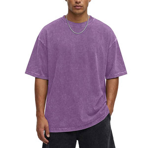 Camiseta de Algodón Grueso Lavado Estilo Vintage Oversize Unisex Lisa para Streetwear al por Mayor - Product Image 2