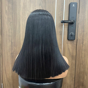 Perruque la plus vendue en cheveux humains, avec closure en dentelle au milieu, lisse comme des baguettes, cheveux naturels pour femmes, style doux, couleur naturelle, fournisseur de cheveux bruts - Product Image 6