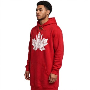 Sudadera con Capucha NEXTEX para Hombre, Estampado Geométrico de Hoja de Arce, Estilo Low Poly, Bolsillo Canguro, Cordón Ajustable, Ropa Urbana - Product Image 3