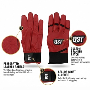 Gants de frappe de baseball personnalisés, paume antidérapante, cuir Cabretta, renforts pour les doigts, gants d'entraînement de baseball, vente en gros - Product Image 3