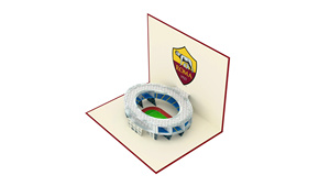 Roma Football Club 3D Pop-Up Stadium Greeting Card Matte Varnish Digital Printing Rectangle Shape - Product Image 3