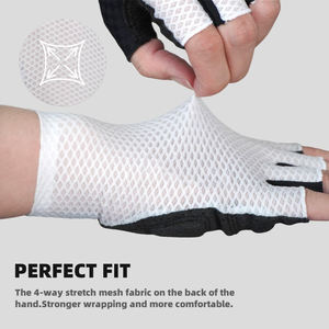 Guantes de Ciclismo Personalizados con Logotipo, de Alta Calidad, de Poliéster Elástico, para Gimnasio, Entrenamiento, Protección de Medio Dedo, Antideslizantes, para Verano - Product Image 4