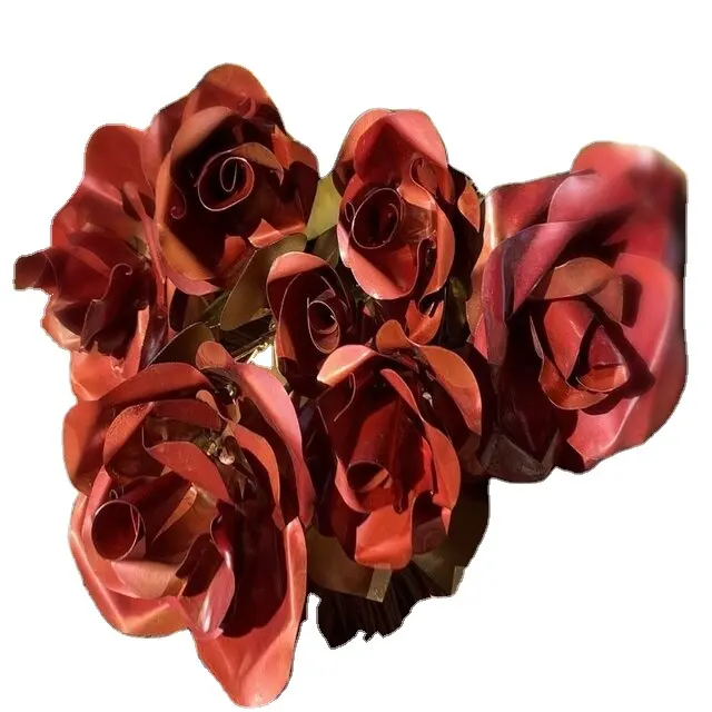 วาเลนไทน์ดอกไม้ประดิษฐ์พิเศษโกลเด้นซิลเวอร์เมทัลลิคของขวัญอุปกรณ์พิเศษสำหรับขาย