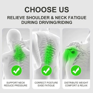 Bantal Leher Ergonomis Busa Memori Penyangga Sandaran Kepala Mobil untuk Mengemudi - Product Image 4