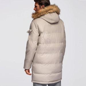 <b>Fleece</b> Lined Parka Jacket Men Winter Hooded Snap Button Front Multiple Pocket Outdoor <b>Work</b> Travel Casual Coat - Product Image 3