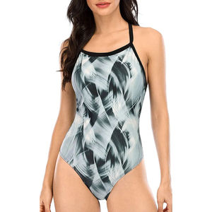 Traje de Baño Deportivo 2026 con Protección UV, de una Pieza, Manga Larga, Estampado, Espalda Descubierta, para Mujer - Product Image 3