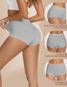 Braguitas tipo bóxer para mujer de buena calidad, tela suave, transpirable, elástica, suave, con soporte seguro, cobertura total, para uso diario. - Product Image 3