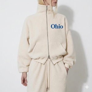Ensemble de survêtement décontracté haut de gamme pour femme, brodé, en molleton de coton, avec sweat à capuche à double fermeture éclair et pantalon de jogging - Product Image 2