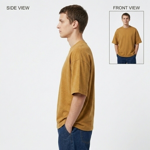 T-shirt Streetwear Oversize en Coton Anti-boulochage à Manches Courtes, Grammage Lourd, OEM Usine, Marque Privée - Product Image 1