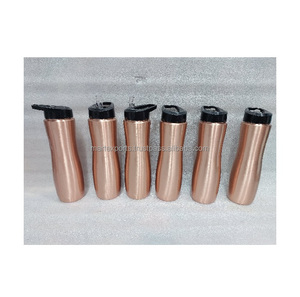 Stylish Handcrafted Copper Water <b>Bottle</b> 950/750ml Unisex for Office Gym Travel Natural Antibacterial Benefits Durable Leakproof - Product Image 1