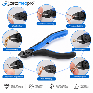 Alicates de Corte Diagonal Micro, Cabeza Ovalada, Alicates de Precisión para Cortar Alambre de Joyería, de 0.4 a 2.0 mm, 4.5 Pulgadas, Zetomed Pro - Product Image 3