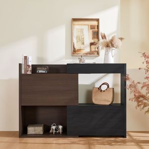 Scarpiera Girevole Estensibile da 82,5 cm (32,5\") a 150 cm (58,8\") con 1 Cassetto, Mobile Contenitore Multifunzionale a 90 Gradi, Scarpiera da 150 cm (58,8\") - Product Image 3
