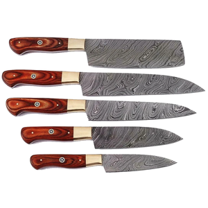 LEGACY BLADES Juego de Cuchillos de Chef Damasco Hechos a Mano de Primera Calidad, 67 Capas, 100% Alta Calidad, 5 Piezas, Afilados, Duraderos, Sostenibles, Ambidiestros - Product Image 1