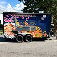 Remorque mobile de restauration asiatique avec auvent personnalisé et climatisation, idéale pour les sushis, les poke bowls, le teriyaki, les rouleaux de printemps – Parfaite pour les professionnels du street food.