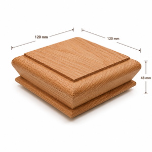 Capuchon de poteau d'escalier en bois massif, traditionnel, durable, écologique, en peuplier, personnalisable, marque EFS, garantie 1 an, NPC02, facile à installer - Product Image 1