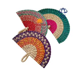 High Quality Woven Seagrass Hand Fan Eco Friendly Handmade Craft from Vietnam Factory - Product Image 1