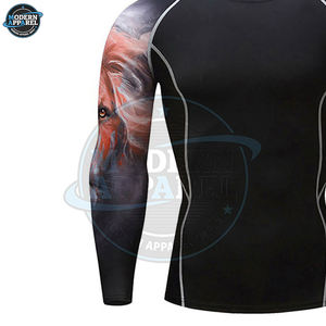 Personaliza Tu Propio Logotipo, Camiseta de Compresión Sublimada de Manga Larga, Rashguard de MMA, Rashguard de BJJ, para Hombre - Product Image 5