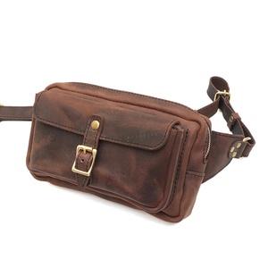 Waterproof Customizable Size best manufacturing style Leather Waist Bag Waterproof Vintage Crossbody Shoulder Leather Waist Bag - Product Image 3