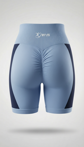 กางเกงขาสั้นออกกำลังกายเอวสูง ยกกระชับสะโพก ระบายอากาศได้ดี เหมาะสำหรับฟิตเนส ยิม โยคะ ออกกำลังกายกลางแจ้ง แบบไร้ตะเข็บ - Product Image 3