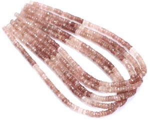 Cuentas de piedras preciosas al por mayor con forma de neumático Heishi facetado de cuarzo rosa fresa natural para fabricación de joyas DIY de fabricante de la India - Product Image 4