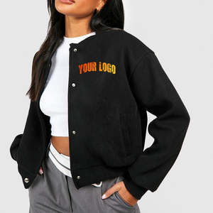 Chaqueta Varsity Acolchada 100% Lana Teñida 2026 para Mujer, con Logotipo Bordado Personalizado, a la Moda, Cómoda, Estilo Hip Hop - Product Image 1