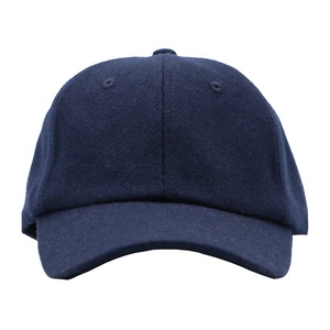 Casquette souple à 6 panneaux vierge, design personnalisé, en tissu Melton, mélange de laine, avec sangle en cuir et boucle métallique, non structurée, style Dad Hat - Product Image 5