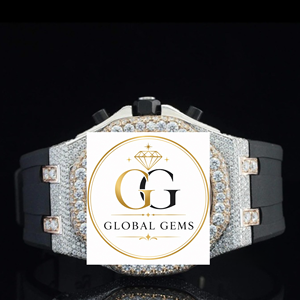 Good Quality Hip Hop Jewelry Moissanite Diamond White Yellow Dial Watch Stainless Steel Band Glass Available at Export Price - Product Image 5