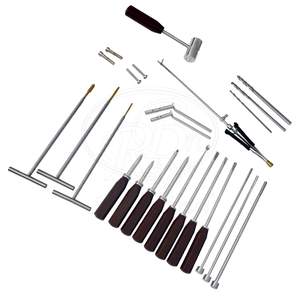 Ensemble de 25 instruments en acier inoxydable pour boucctomie équine MTE avec boîte en bois, kit dentaire vétérinaire - Product Image 2