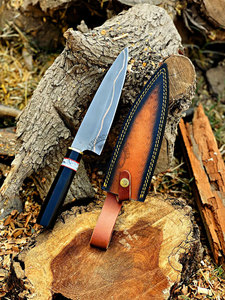 Cuchillo de Chef de Acero Damasco y Cobre Hecho a Mano, Personalizado, de Alta Gama, con Mango de Resina, Ambidiestro, 3mm de Grosor, Afilado como una Navaja, 6 Pulgadas - Product Image 5