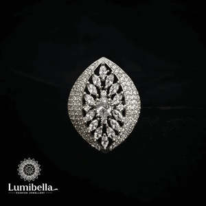Rhodium Adjustable Gold-Plated Cluster Ring for Children - Product Image 1