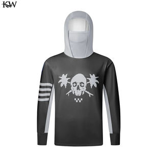 Veste de randonnée, de pêche et de chasse pour homme, camouflage, à capuche, protection UV UPF 50, respirante, séchage rapide, logo sur le devant, jersey - Product Image 1